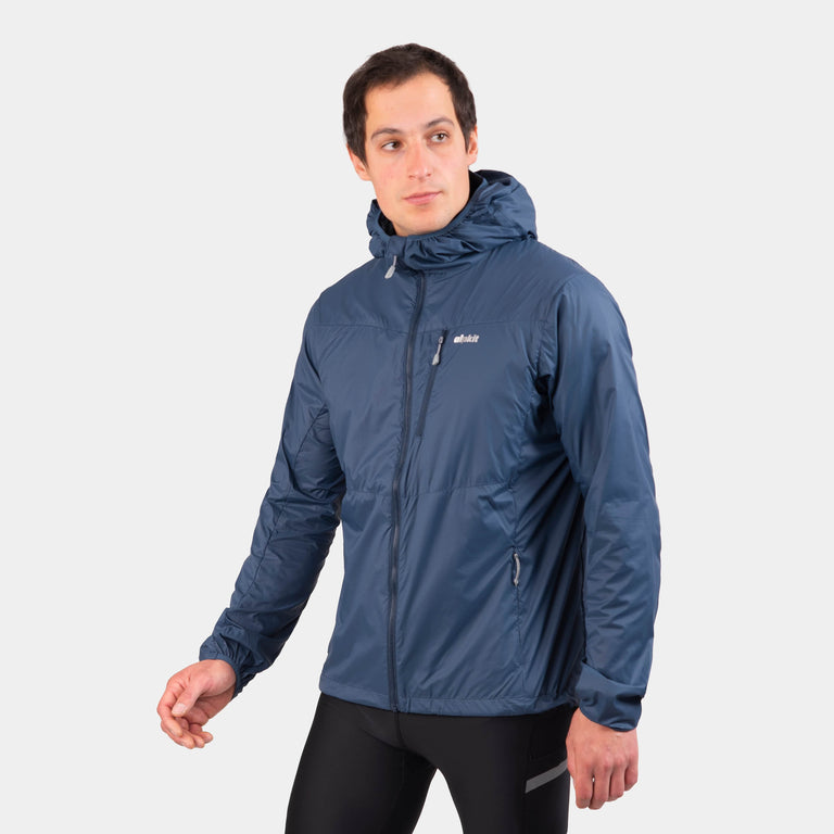 mens alpkit morphosis jacket in slate blue - closed