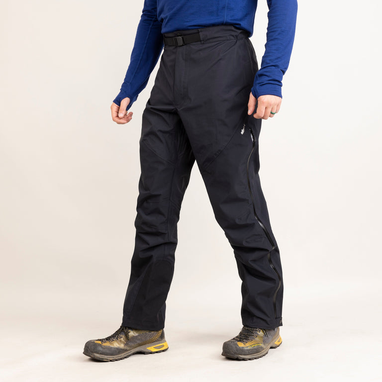 alpkit mens nautilus waterproof trousers in black front|bf