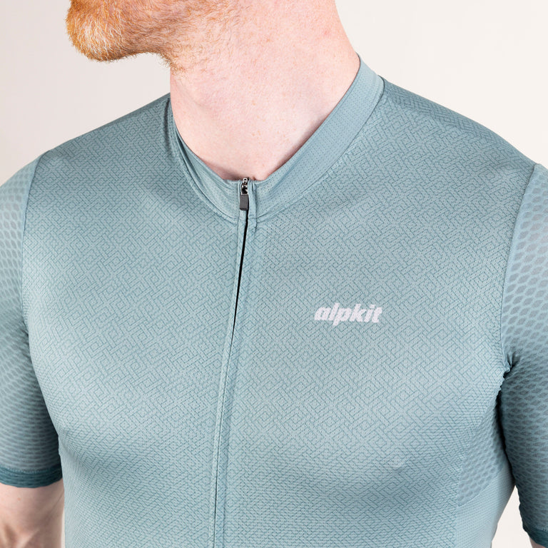 alpkit Paradiso mens short sleeve cycling jersey in alder logo