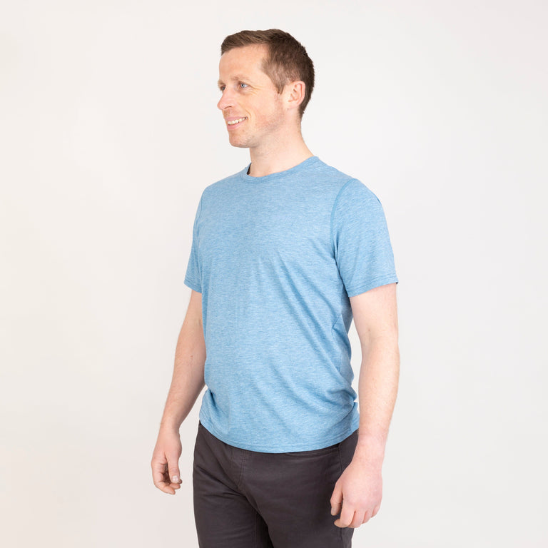 alpkit mens picu tee in easy blue front