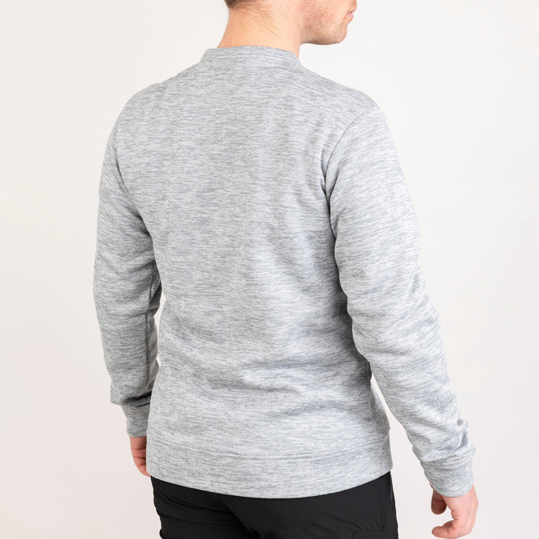 alpkit mens redpoint crew neck jumper in mercury grey back - closed