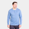 Alpkit mens rivo henley top in jasper blue 