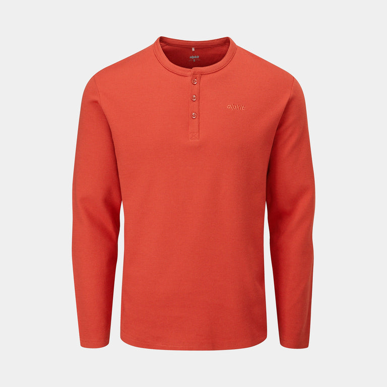 Alpkit men's Rivo Henley top in Brick - closed