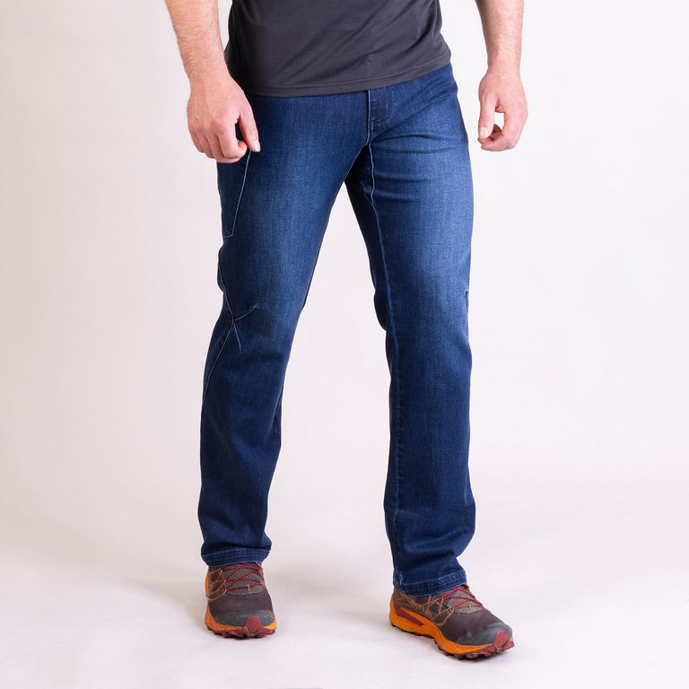 alpkit mens sequence jeans in darkwash front 