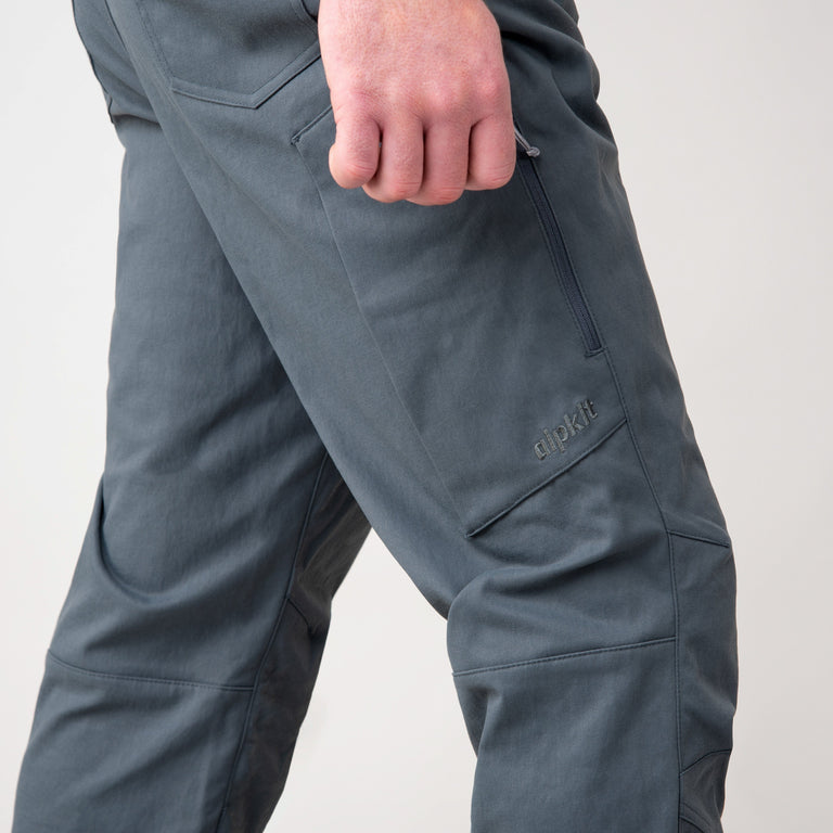 alpkit skarven mens trousers in grey logo pocket