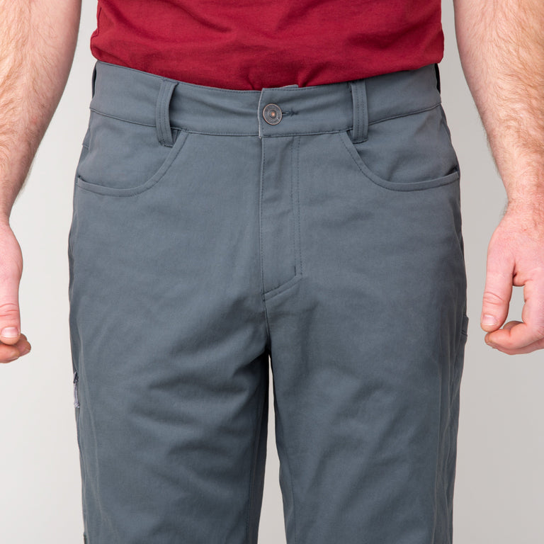 alpkit skarven mens trousers in grey front waistband