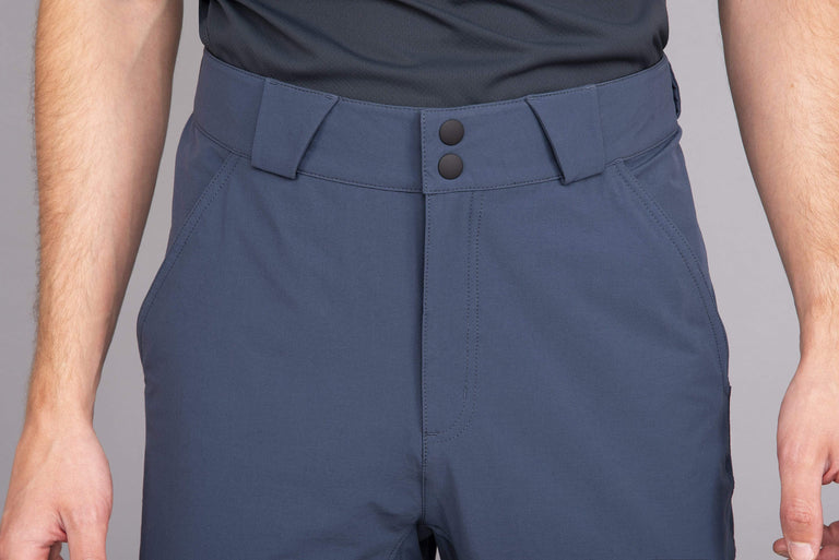 mens strada short in dark denim front waistband