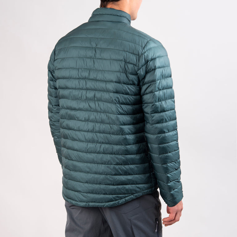 mens alpkit talini insulation jacket in forest green back