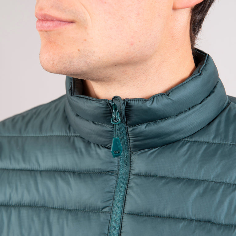 mens alpkit talini insulation jacket in forest green front zip