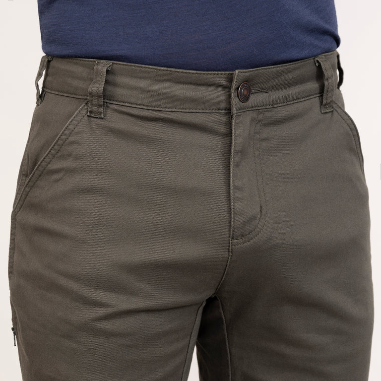 alpkit mens werk shorts in kelp green waistband