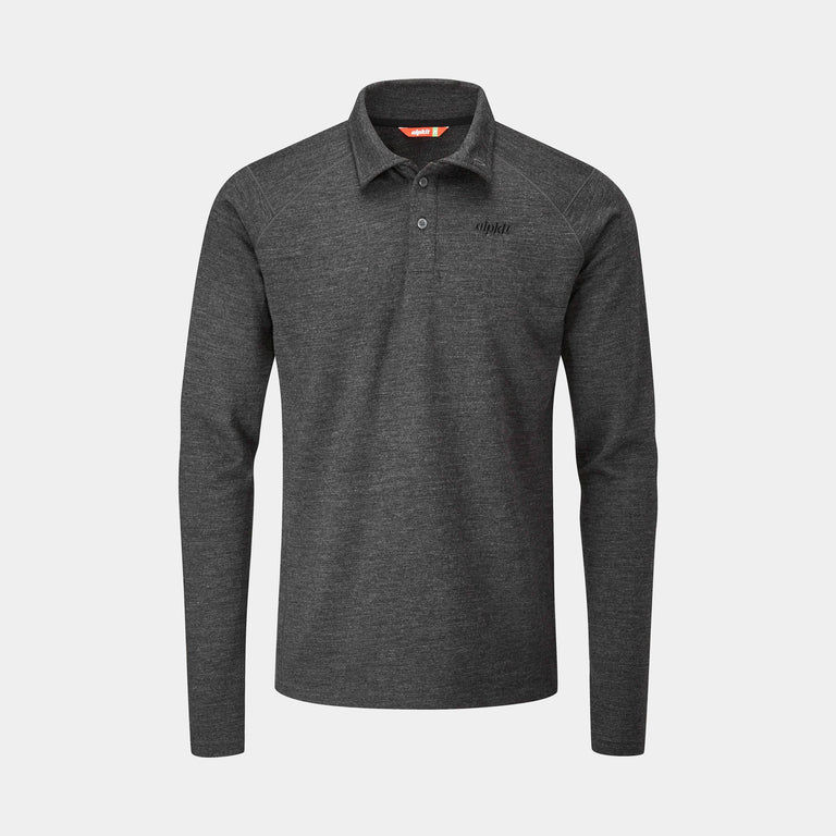 alpkit mens Milford merino mid layer in black - closed