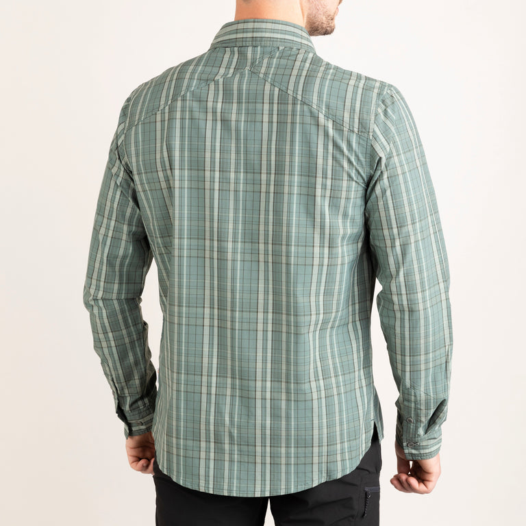 alpkit mens never shirt in green back