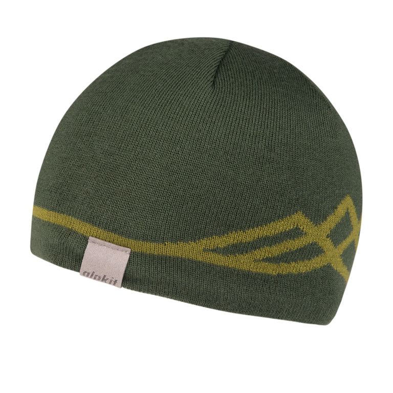 Alpkit Norden beanie in kelp - closed