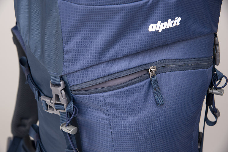 alpkit pacific crest 55 litre in nemo back pocket