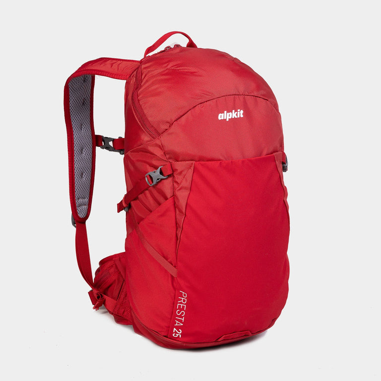 Alpkit presta 25l day pack in chilli red - closed