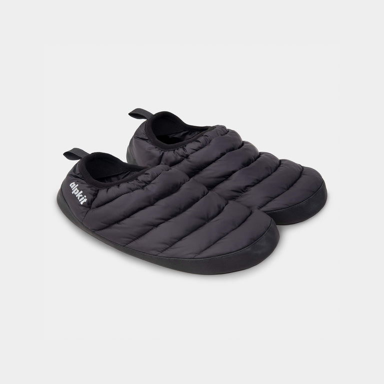 alpkit rifugio insulated primaloft slipper booties in black