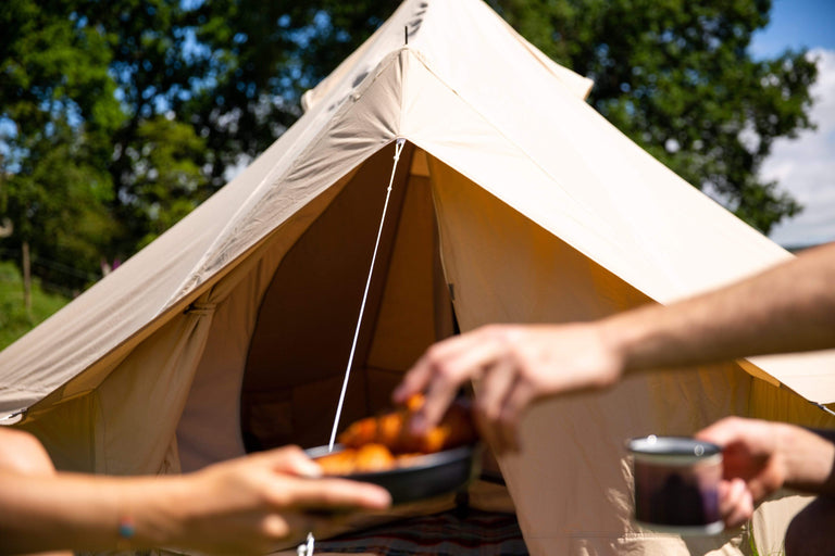 Alpkit roundhouse organic cotton bell tent - action - closed