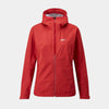 alpkit sigma womes waterproof jacket in chipotle red - closed