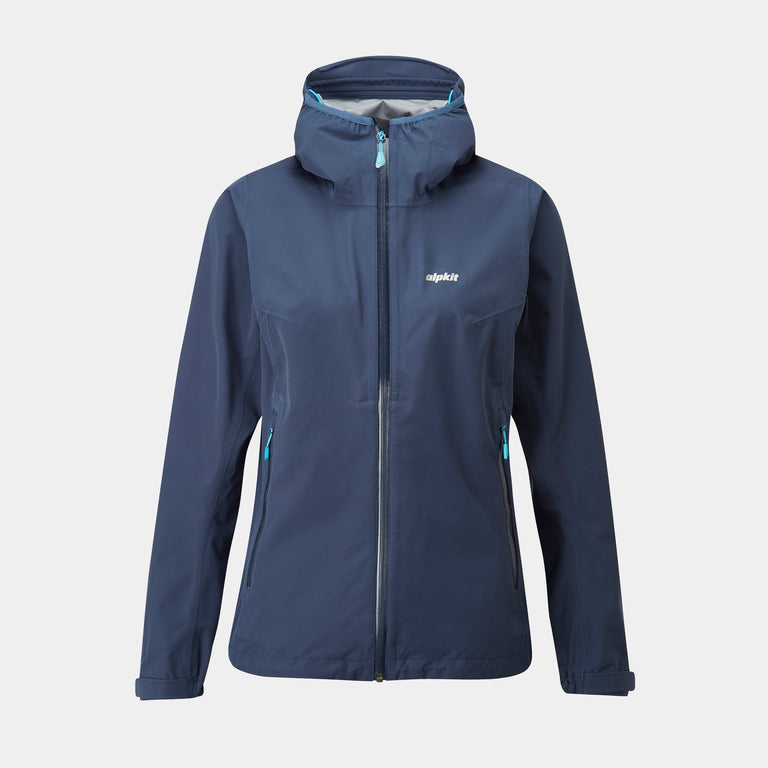 alpkit sigma womes waterproof jacket in outer space blue 