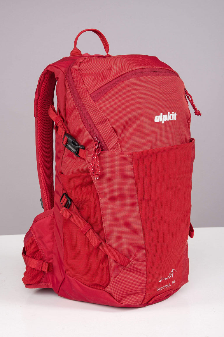 Alpkit skytrail 14l mountain biking pack in chilli front - closed