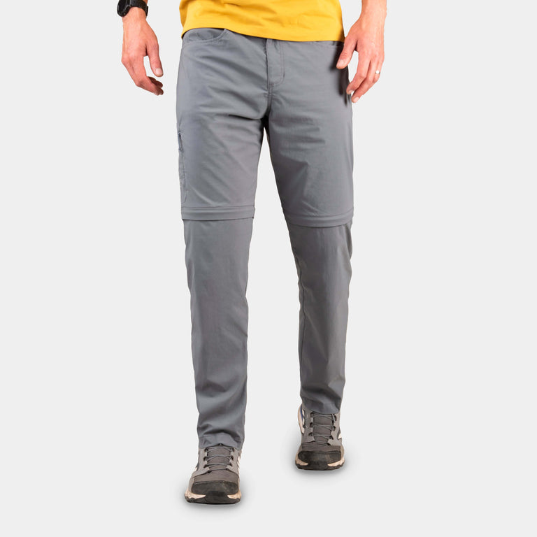 alpkit mens teleki zip off trousers in steel grey|pm