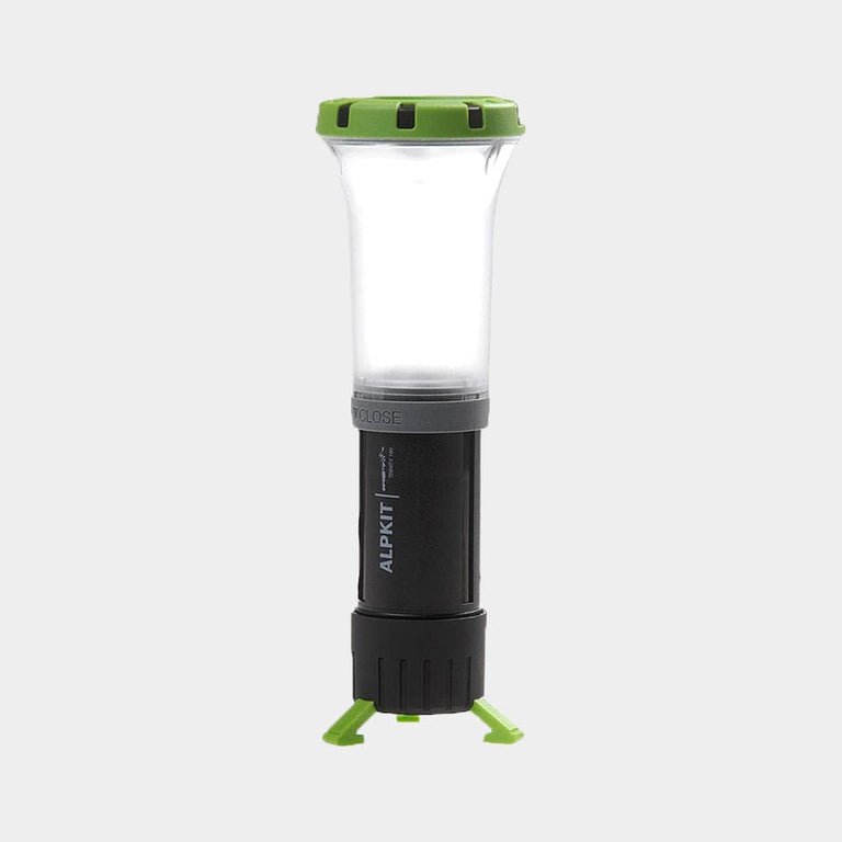 Alpkit Trinity camping lantern and torch in Cactus green