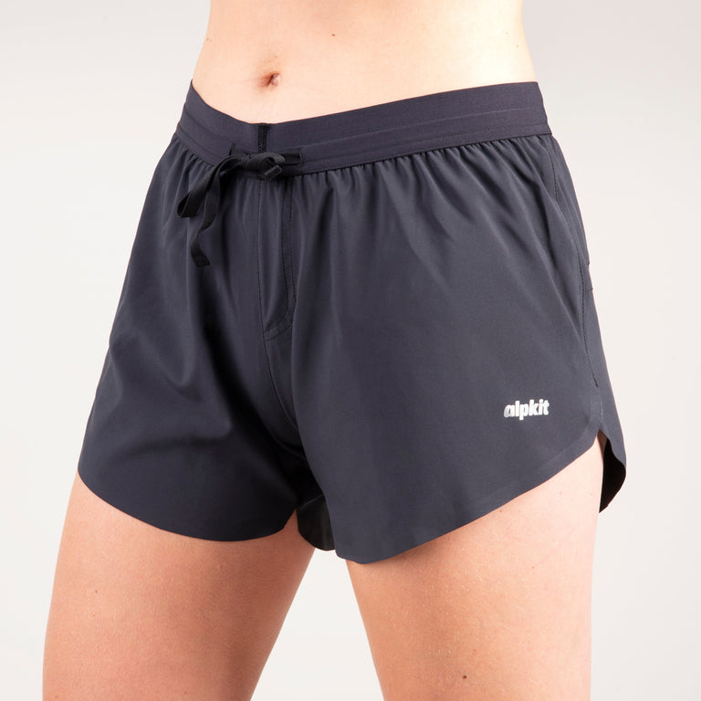 alpkit vayper 3 womens 3in ultralight running shorts in black front