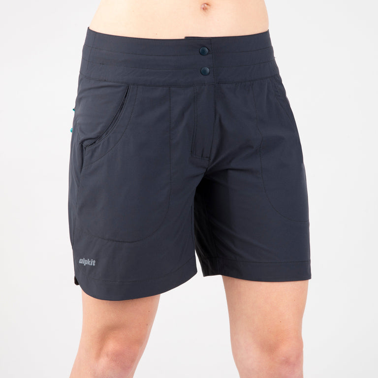 alpkit womens wind river shorts in tarmac grey front