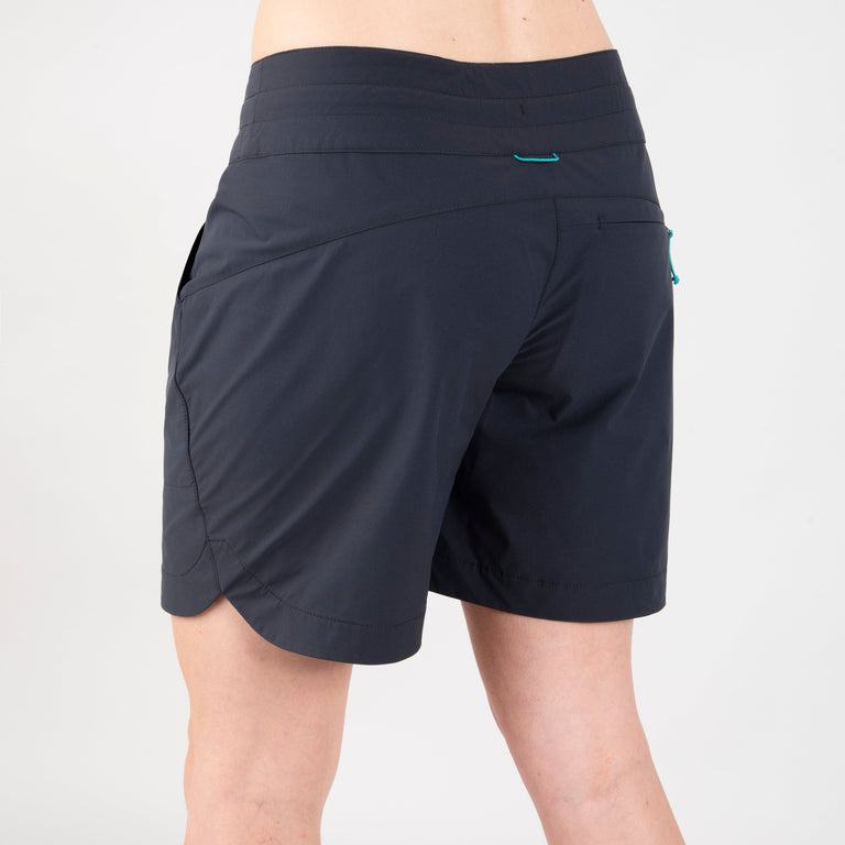 alpkit womens wind river shorts in tarmac grey back