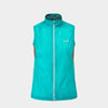 Alpkit women's Arro Vest windproof gilet in Surf blue - closed