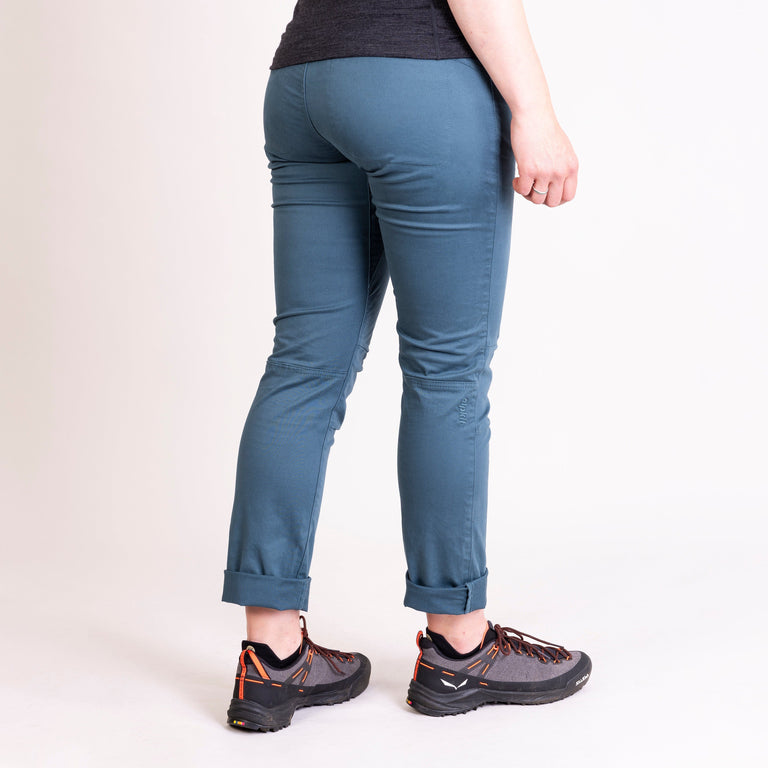 alpkit womens bloc pants in spruce blue back