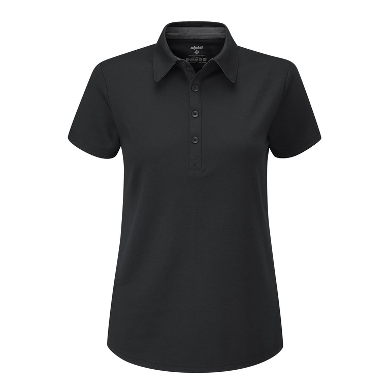 womens alpkit cabrera polo in black - closed