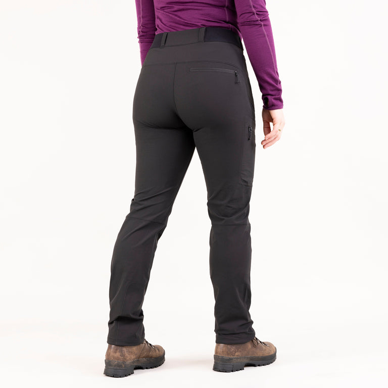 Alpkit womens chilkoot softshell trousers in black back|nk