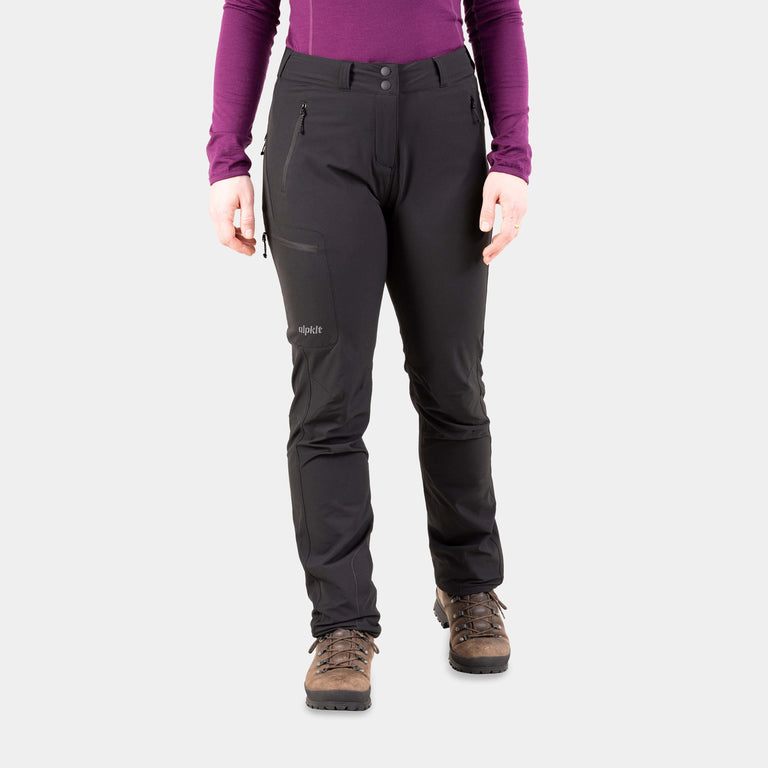 Alpkit womens chilkoot softshell trousers in black|nk