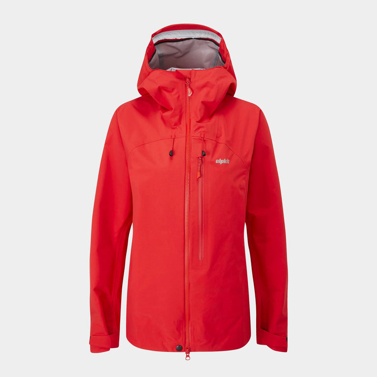 Alpkit women's Definition mountaineering waterproof jacket in Chilli red