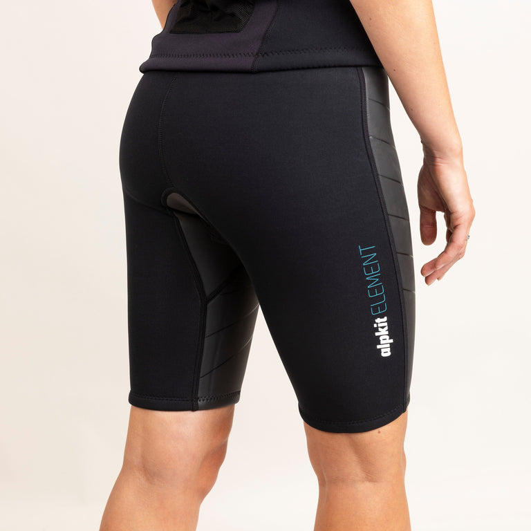 alpkit element wetsuit womens shorts in black detail