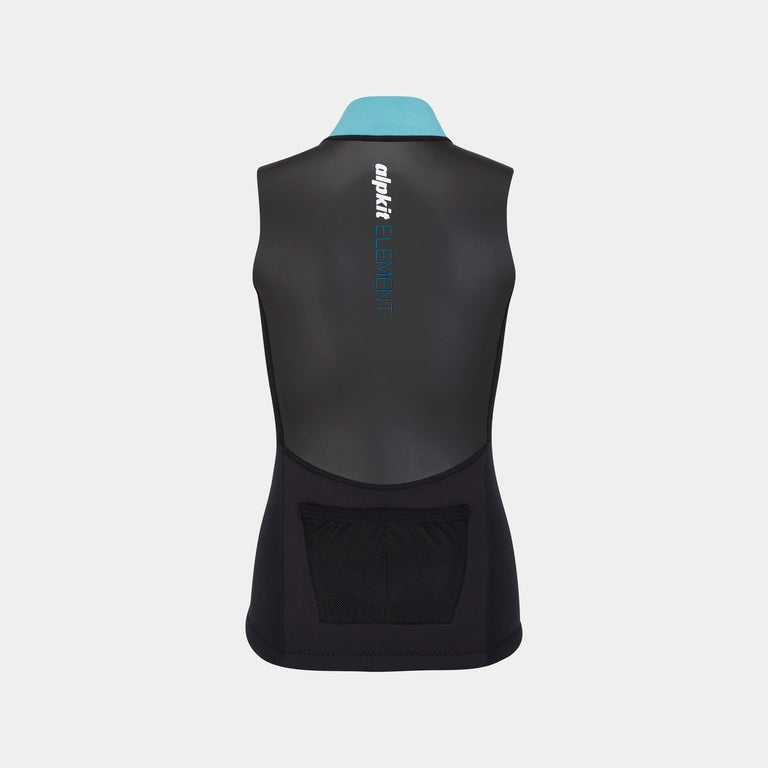 alpkit element wetsuit womens vest in black back - closed