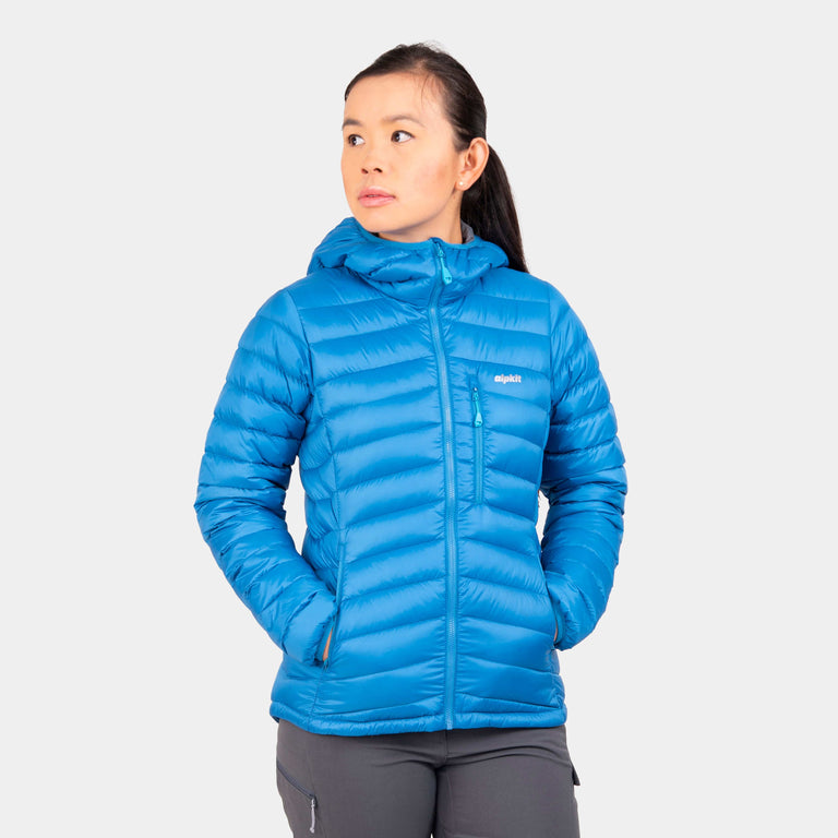 alpkit womens filoment hoody in reef blue - closed