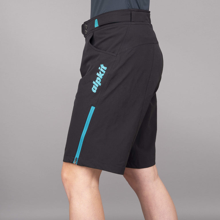 womens floe baggy mountain bike short side