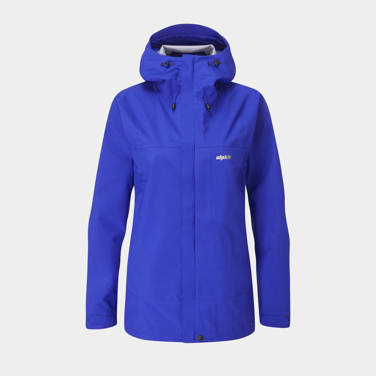 Alpkit women's Fortitude waterproof jacket in Fontainebleau blue