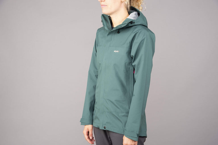 womens Alpkit fortitude waterproof jacket side - closed