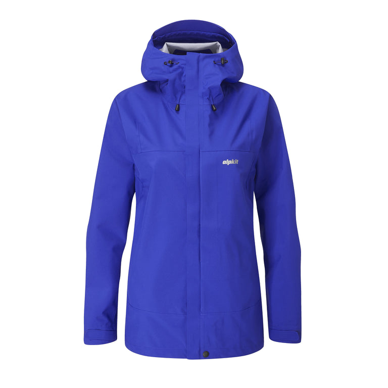 womens Alpkit fortitude waterproof jacket in fontainebleau - closed