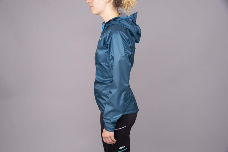 Alpkit womens Gravitas waterproof jacket in reef side