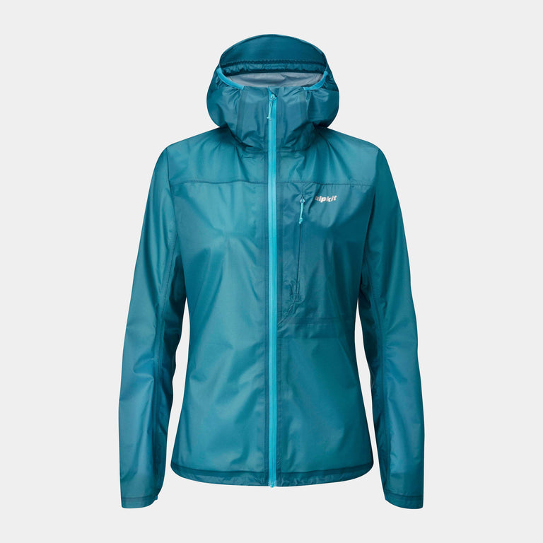 alpkit womens gravitas waterproof jacket in reef blue