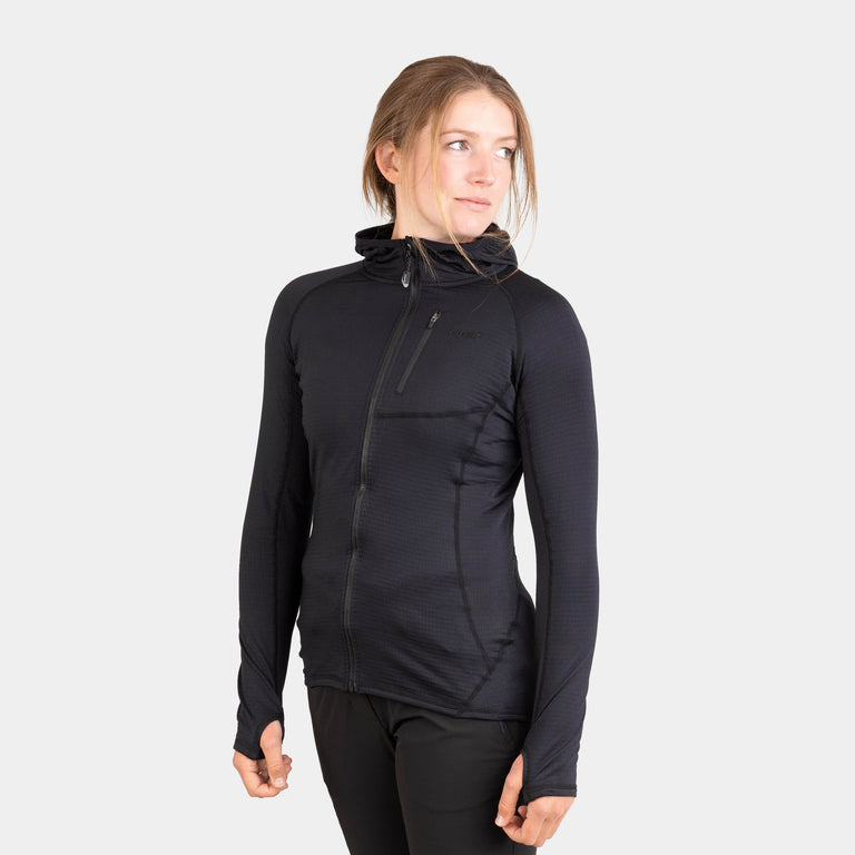 womens griffon hooded fleece in black