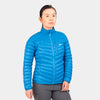 alpkit womens halogen ultralight down jacket in reef blue