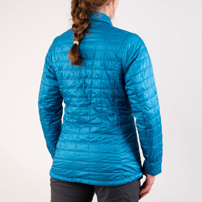 womens alpkit heiko insulated jacket in atoll blue back