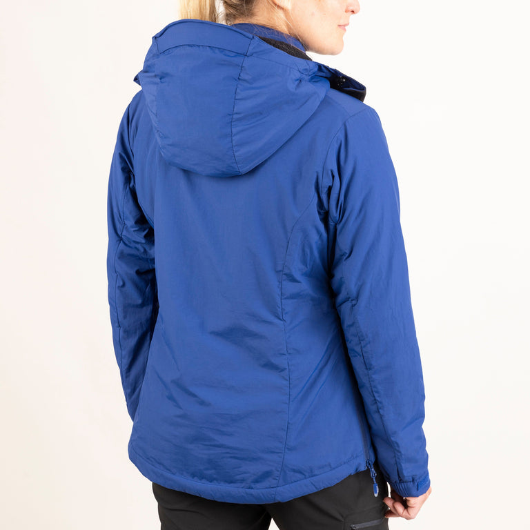 Alpkit women's Jura Mountain Smock weatherproof jacket in nemo blue back|kt