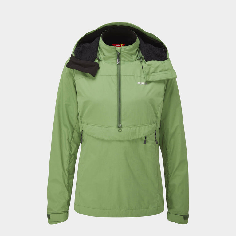 Alpkit women's Jura Mountain Smock weatherproof jacket in Fern - closed