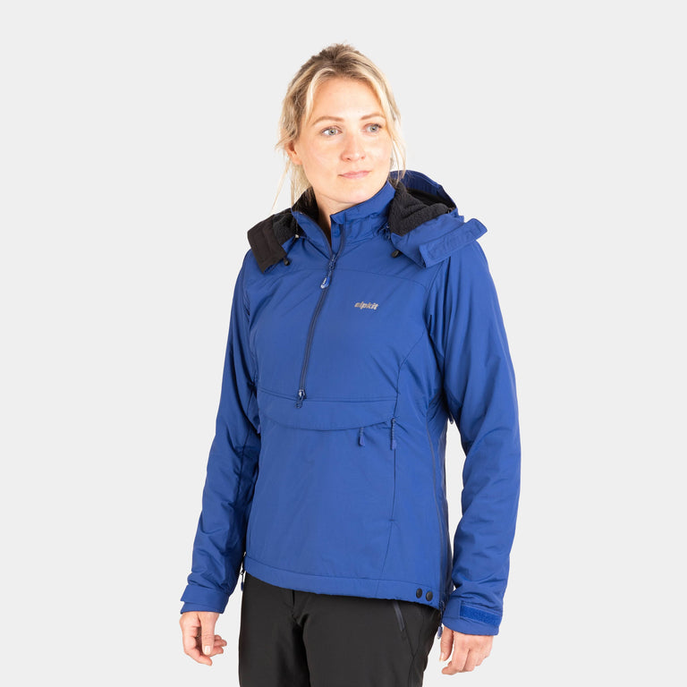 Alpkit women's Jura Mountain Smock weatherproof jacket in nemo blue|kt